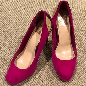 Dolce Vita pink heels with gold embellishment